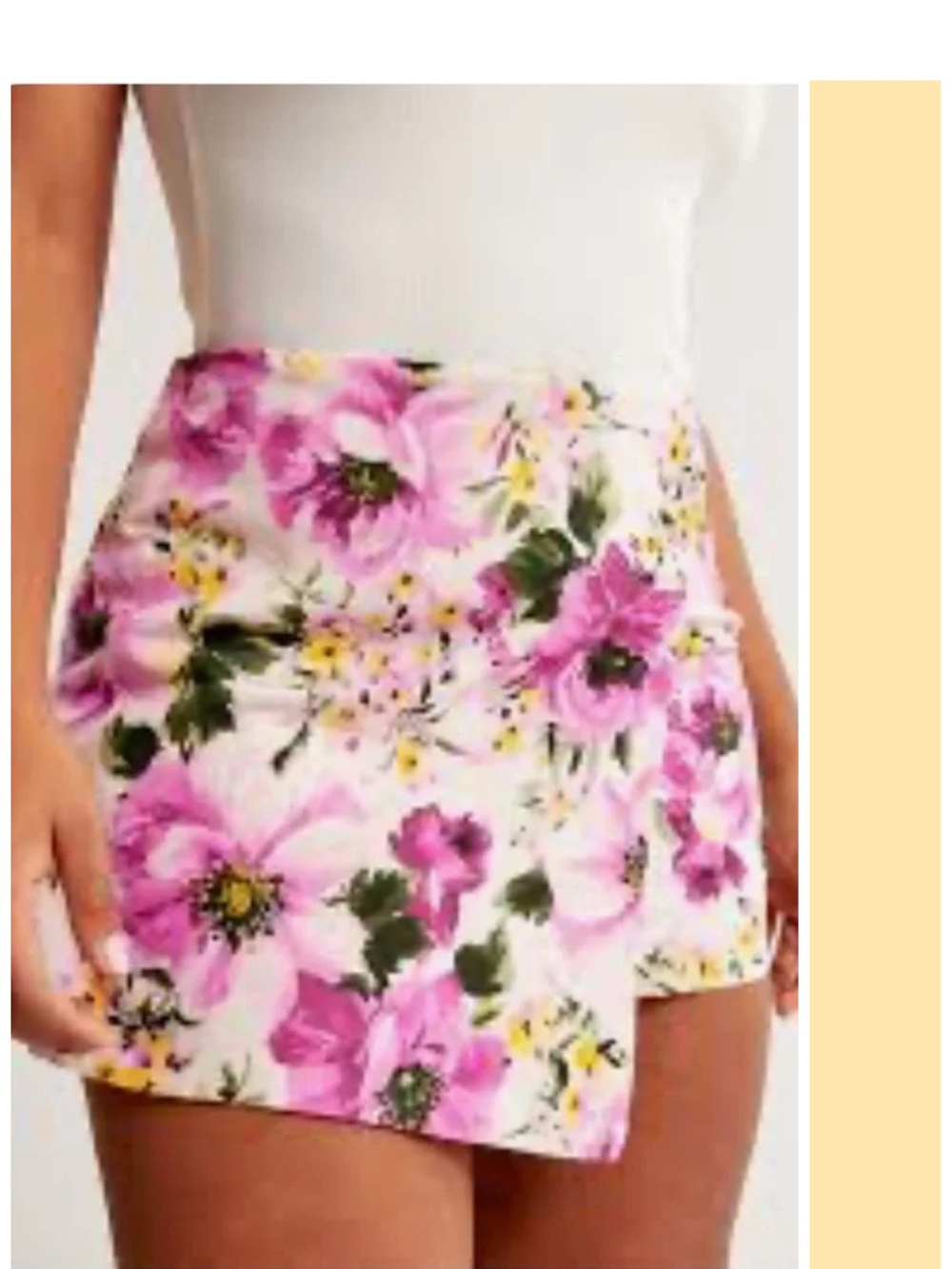 Abercrombie & Fitch Scarlett Linen-Blend Mini Skort in Pink Floral Size M EUC